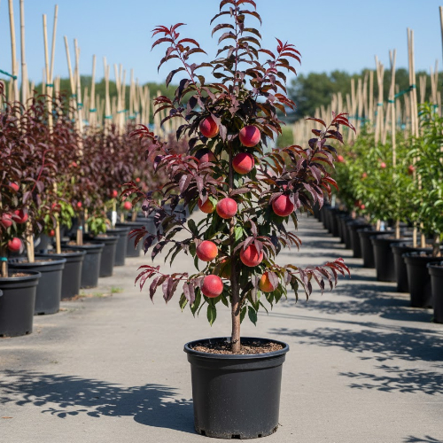 Персик Кримсон Бонфайр колоновидный карлик, крастнолистный купить