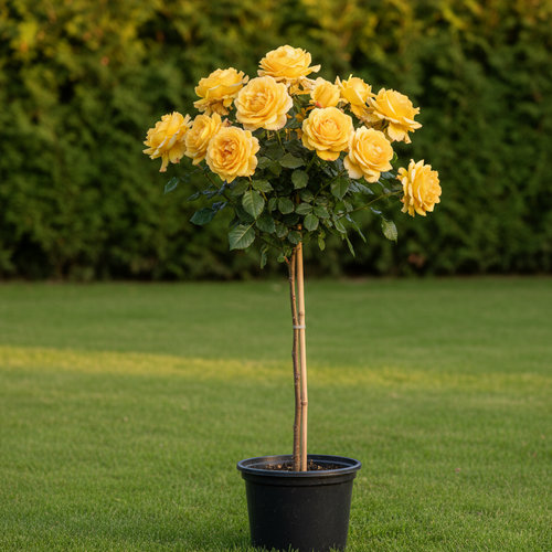 Роза штамбовая Goldjuwel купить